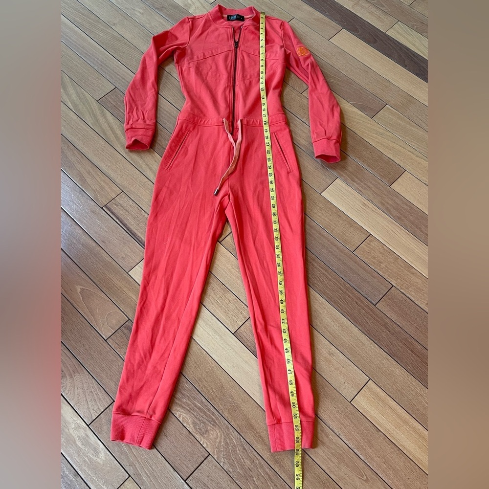 Lovello Elizabeth Coral Zip Front Jumpsuit Jogger Stretch One Piece Small - Picture 6 of 15